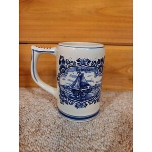 GKB Delft Blue Hand Painted Heineken Windmill Beer Tankard Stein Mug Holland